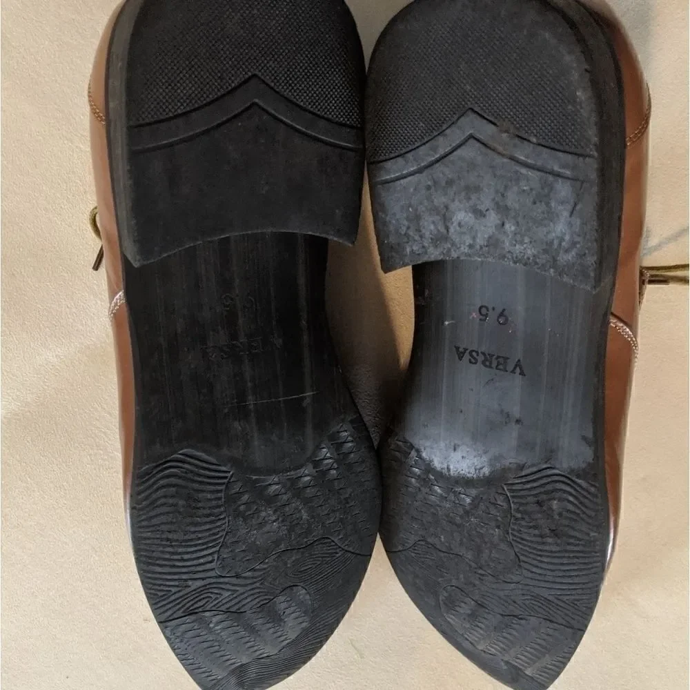 Versa cognac brown leather dress shoes Oxford 9.5